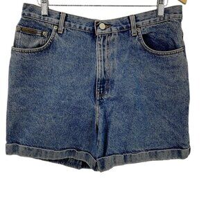 Vintage Calvin Klein Jeans Cuffed Jean Shorts Size 16 Cotton Blue 90s Y2K